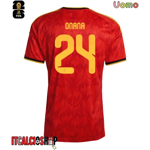 Belgio Amadou Onana #24 Prima Maglia Mondiali 2026 Manica Corta